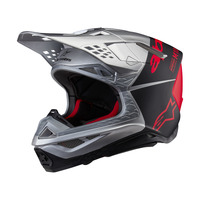 Alpinestars Supertech SM10 Flood Helmet ECE 22.06 Silver/Black/Orange Fluro Matt AND Gloss Product thumb image 2