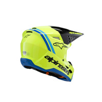 Alpinestars SM3 Youth Radium Helmet ECE06 | FLURO-YELLOW Black Blue Glossy Product thumb image 2