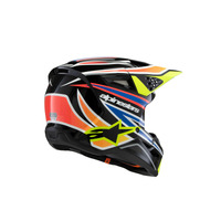 Alpinestars SM3 Youth Wurx Helmet ECE06 | Black YELLOW-FLURO Blue Red Glossy Product thumb image 2