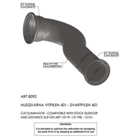 Leovince LV Link Pipe (CAT ELIM.) | Stainless | Svart / VIT 401 18>19 (comp w orig. & LV exhaust) Product thumb image 2