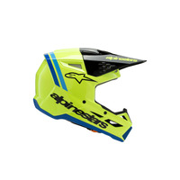 Alpinestars SM3 Youth Radium Helmet ECE06 | FLURO-YELLOW Black Blue Glossy Product thumb image 3