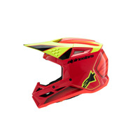 Alpinestars SM3 Youth Fray Helmet ECE06 | Red FLURO-YELLOW Black Product thumb image 4