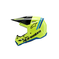 Alpinestars SM3 Youth Radium Helmet ECE06 | FLURO-YELLOW Black Blue Glossy Product thumb image 4