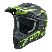 Nitro MX760 Off Road Helmet Satin Black/Fluro Green Product thumb image 6