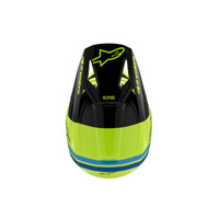 Alpinestars SM3 Youth Radium Helmet ECE06 | FLURO-YELLOW Black Blue Glossy Product thumb image 6