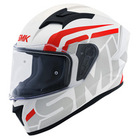 SMK Stellar Helmet - MA163 - Matte White/Grey/Red Product thumb image 1