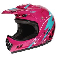 M2R MX2 Junior Helmet - Lightning PC-7 - White/Blue/Hi Vis Product thumb image 1