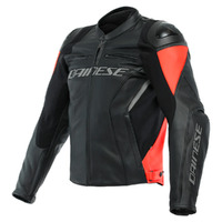 Dainese Racing 4 Leather Jacket - Black/Red/Fluoro Red