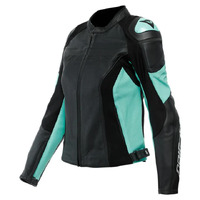 Dainese Racing 4 Perforated Leather Jacket - Ladies - Black/Aqua Green