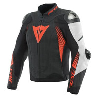 Dainese Super Speed 4 Perforated Leather Jacket - Mens - Black/White/ Fluoro Red