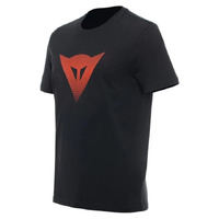 Dainese Logo T-Shirt - Black/Fluoro Red