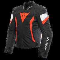 Dainese Avro 5 Textile Jacket - Black/Fluoro Red/White