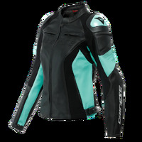 Dainese Racing 4 Leather Jacket - Ladies - Black/Aqua Green