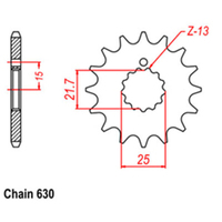 RK Front Sprocket - Steel  13T 630P Product thumb image 1