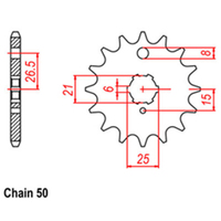 RK Front Sprocket - Steel 15T 530P