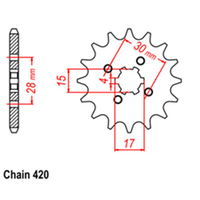 RK Front Sprocket - Steel  12T 420P D/D