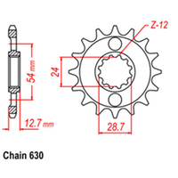 RK Front Sprocket - Steel  15T 630P