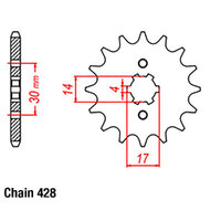 RK Front Sprocket - Steel  14T 428P