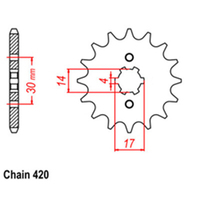 RK Front Sprocket - Steel  14T 420P (AP NBC110) Product thumb image 1