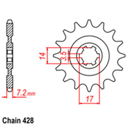 RK Front Sprocket - Steel  14T 428P