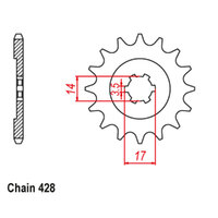 RK Front Sprocket - Steel  14T 428P