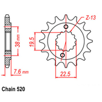 RK Front Sprocket - Steel  13T 520P