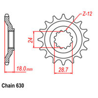 RK Front Sprocket - Steel  15T 630P Product thumb image 1