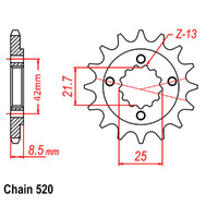 RK Front Sprocket - Steel  13T 520P D/D Product thumb image 1