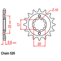 RK Front Sprocket - Steel  13T 520P