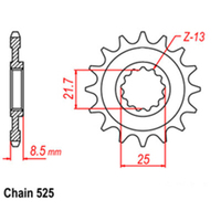 RK Front Sprocket - Steel  15T 525P