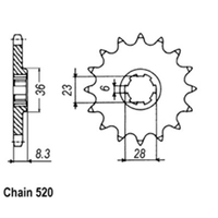 RK Front Sprocket - Steel  14T 520P Product thumb image 1