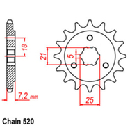 RK Front Sprocket - Steel  14T 520P