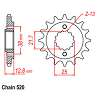 RK Front Sprocket - Steel  14T 520P