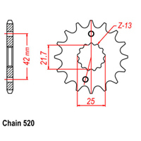 RK Front Sprocket - Steel  14T 520P D/D Product thumb image 1