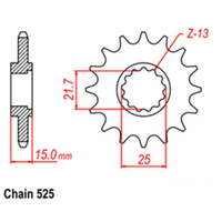 RK Front Sprocket - Steel  15T 525P