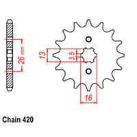 RK Front Sprocket - Steel  13T 420P Product thumb image 1