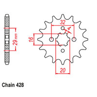 RK Front Sprocket - Steel 14T #428 D/D