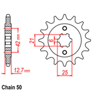 RK Front Sprocket - Steel  16T 530P