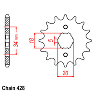 RK Front Sprocket - Steel  14T 428P Product thumb image 1