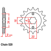 RK Front Sprocket - Steel  13T 520P