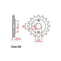 RK Front Sprocket - Steel  15T 520P