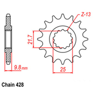 RK Front Sprocket - Steel  19T 428P Product thumb image 1