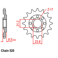 RK Front Sprocket - Steel  13T 520P