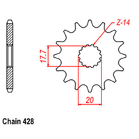 RK Front Sprocket - Steel  16T 428P