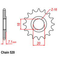 RK Front Sprocket - Steel  11T 520P