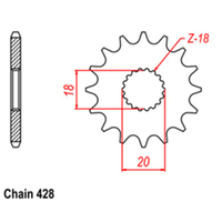 RK Front Sprocket - Steel  13T 428P Product thumb image 1