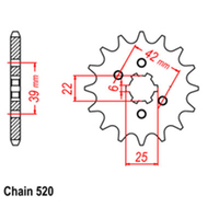 RK Front Sprocket - Steel  14T 520P D/D