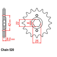 RK Front Sprocket - Steel  13T 520P