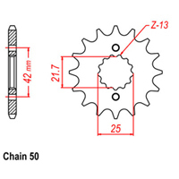 RK Front Sprocket - Steel  13T 530P D/D