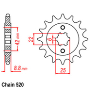 RK Front Sprocket - Steel  16T 520P